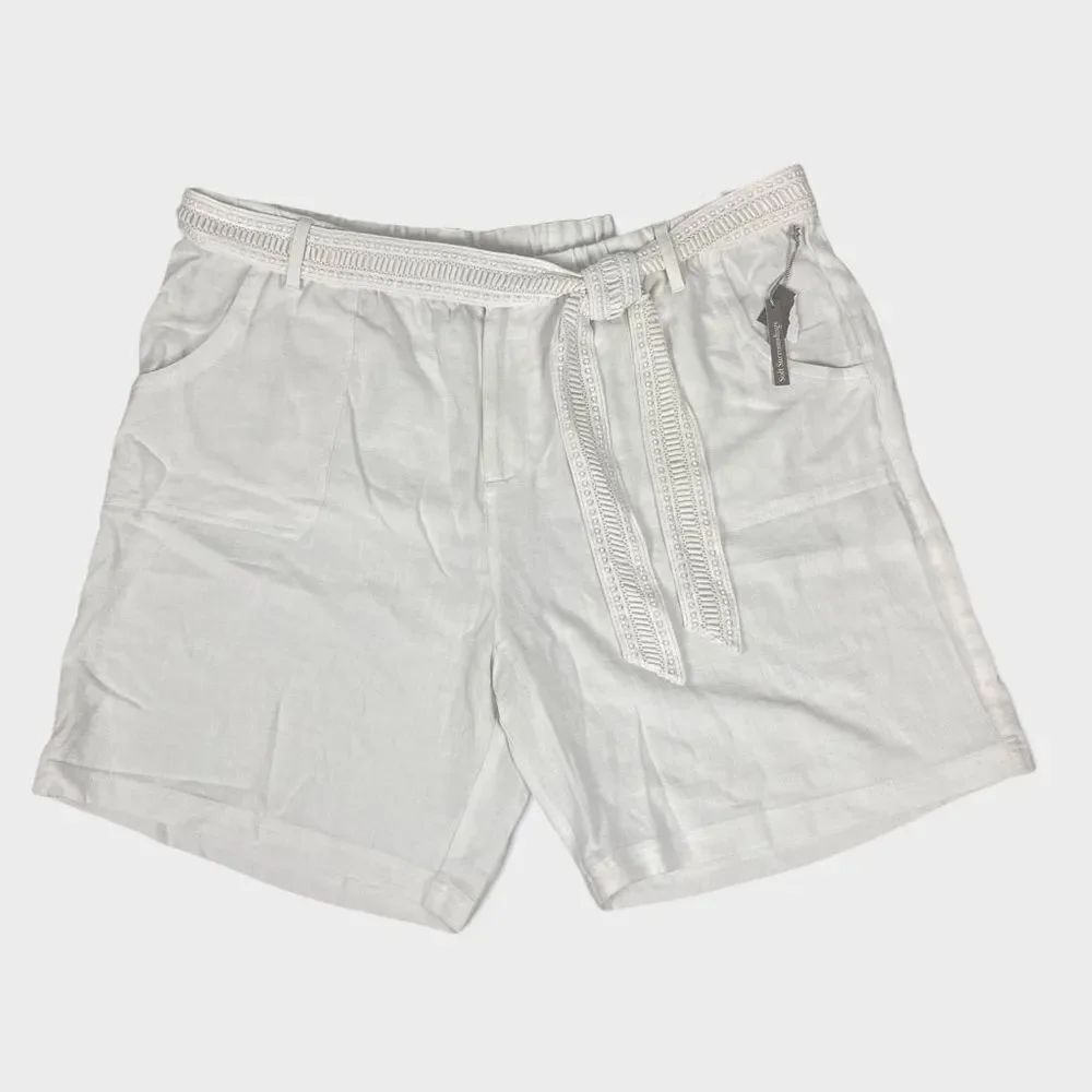 Soft Surroundings White Linen Shorts size 2X NEW